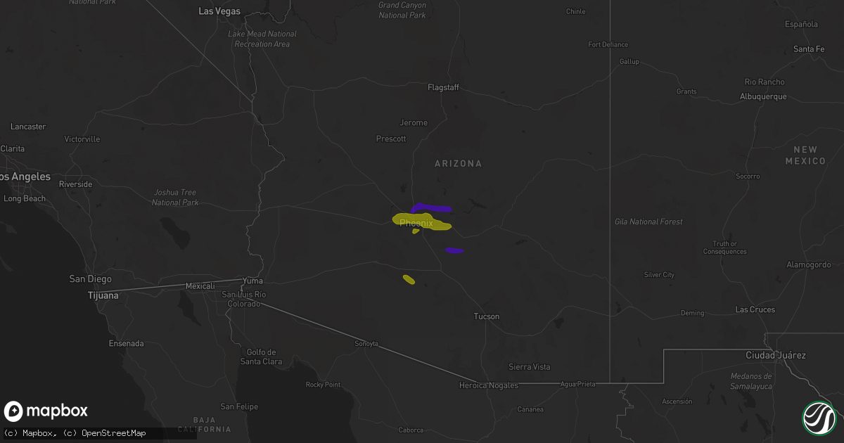 Hail map on July 9, 2018