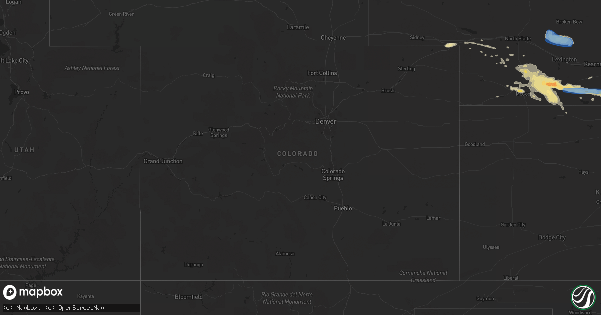 Hail map in Colorado on July 9, 2019