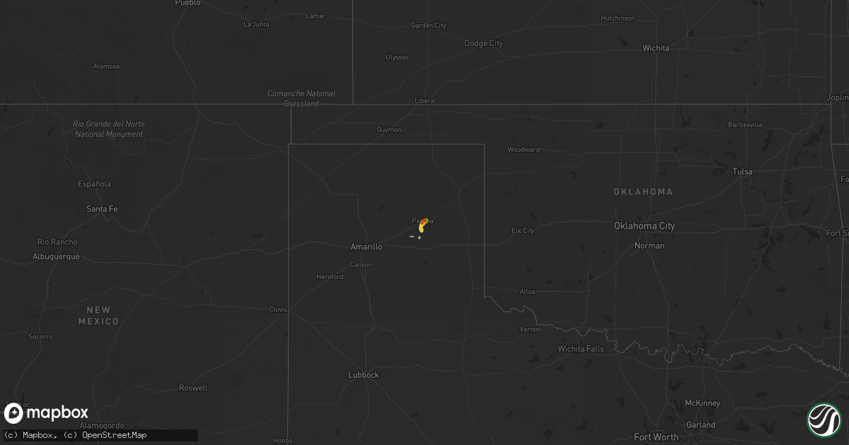 Hail map on July 9, 2019