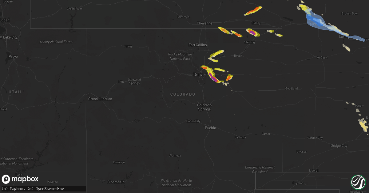 Hail map in Colorado on July 9, 2020