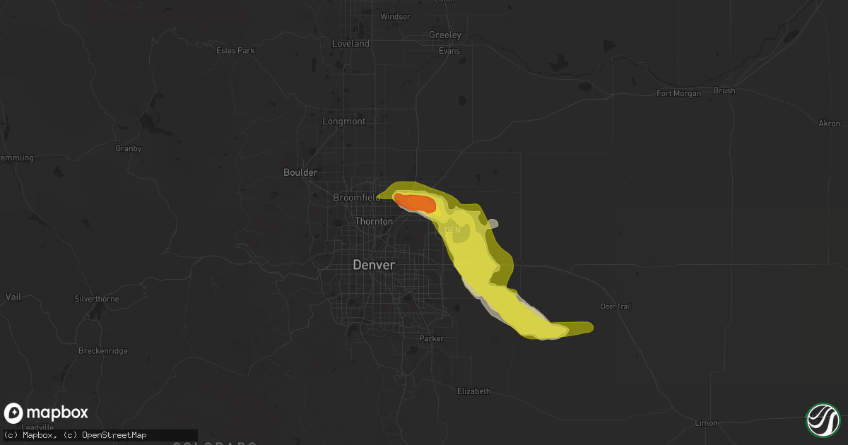 Hail map in Commerce City, CO on July 9, 2020