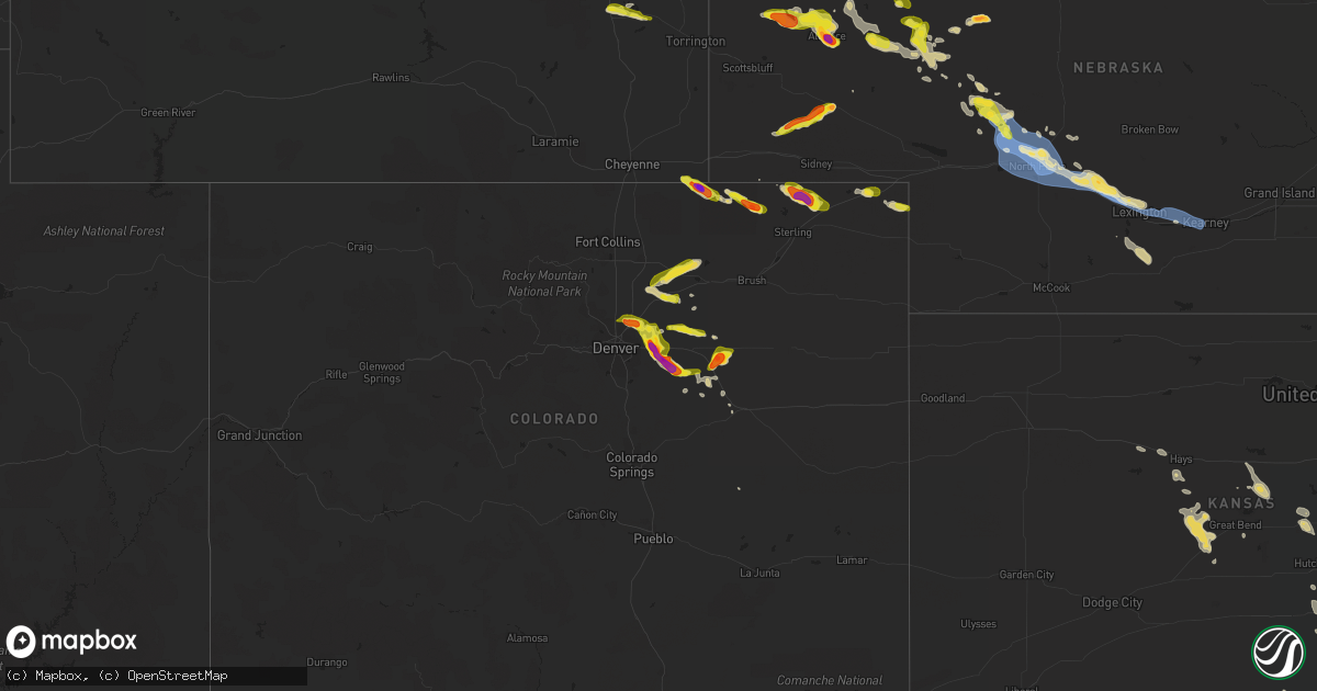 Hail map on July 9, 2020