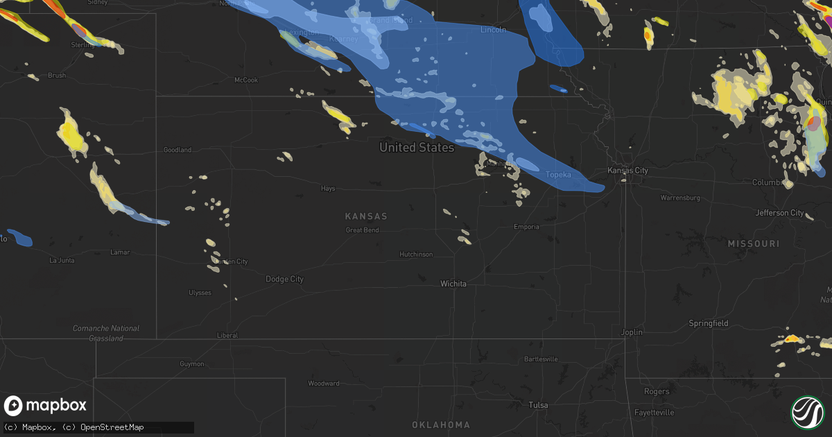 Hail map in Kansas on July 9, 2021