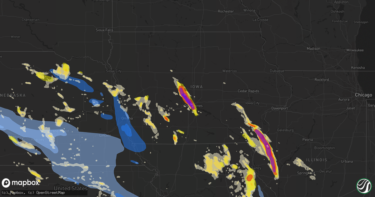 Hail map on July 9, 2021