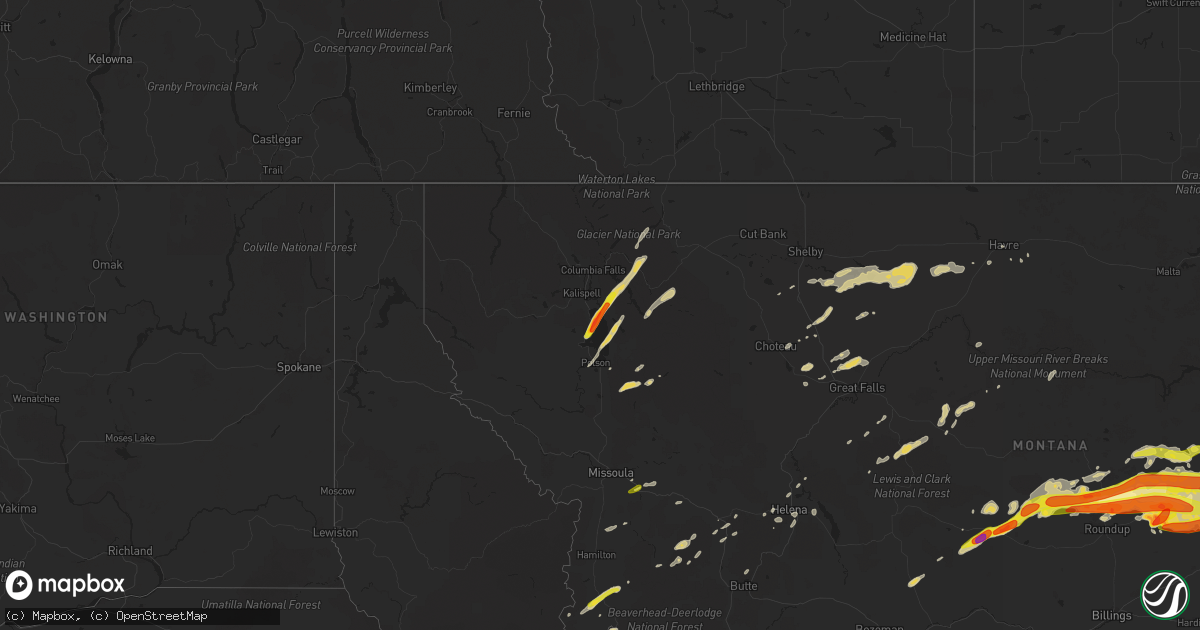 Hail map on July 9, 2022