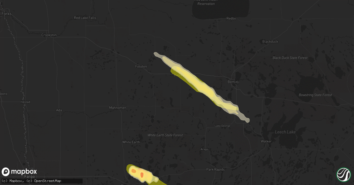 Hail map in Bagley, MN on July 9, 2023