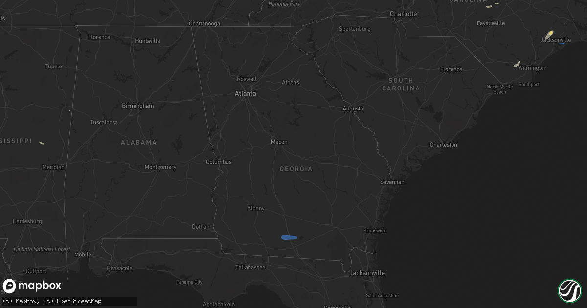 Hail map in Georgia on July 9, 2023