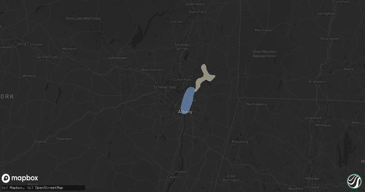 Hail map in Latham, NY on July 9, 2023