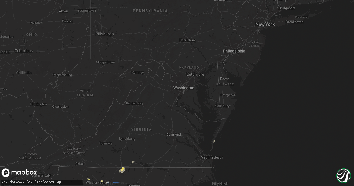 Hail map in Maryland on July 9, 2023