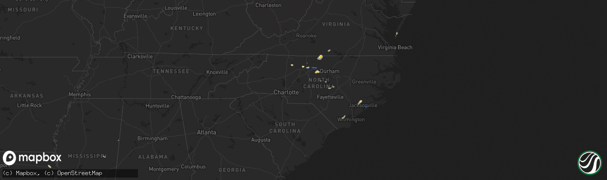 Hail map in North Carolina on July 9, 2023
