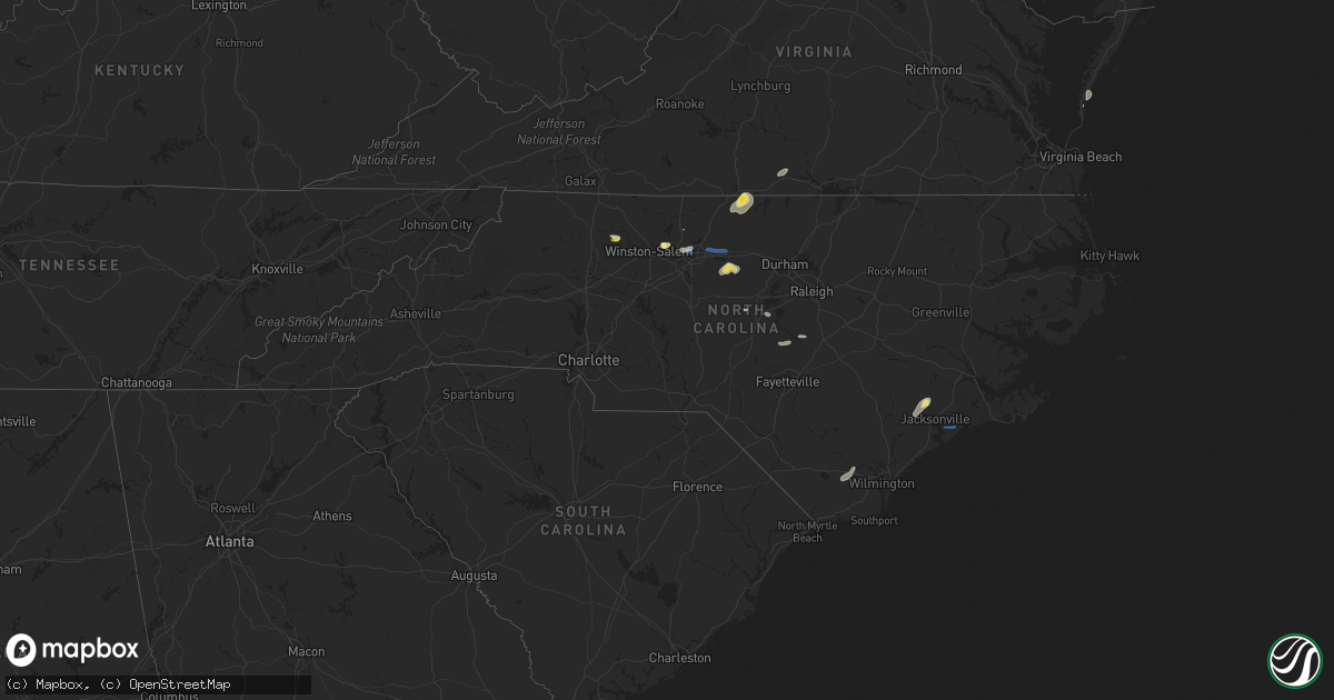 Hail map in North Carolina on July 9, 2023