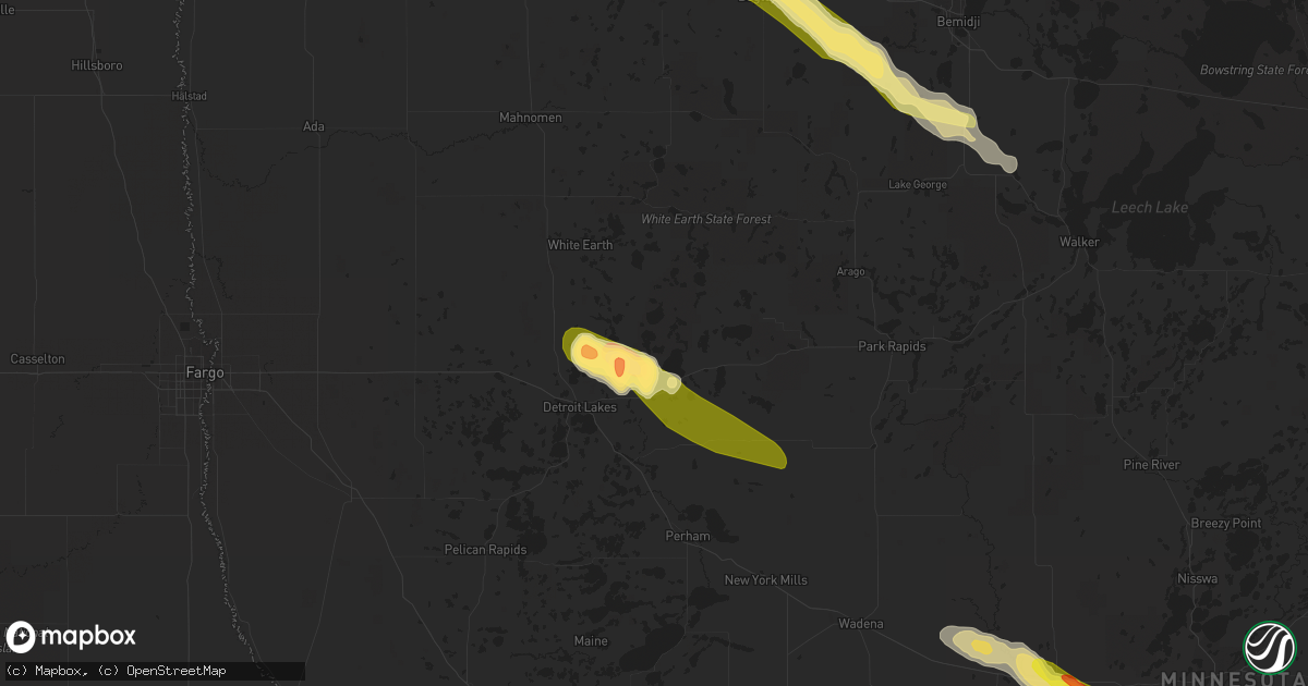 Hail map in Rochert, MN on July 9, 2023