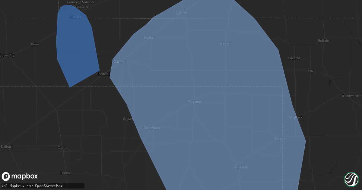 Hail map in Shattuck, OK on July 9, 2023