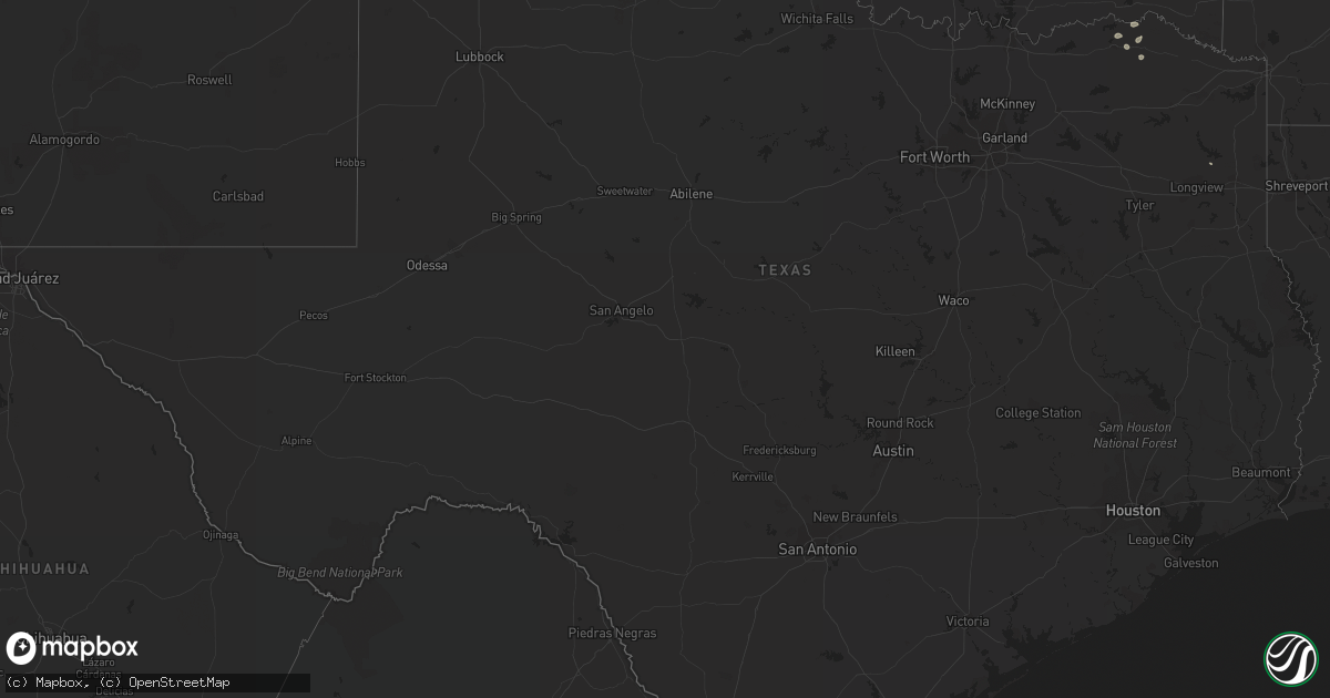 Hail map in Texas on July 9, 2023