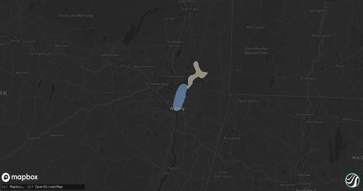 Hail map in Watervliet, NY on July 9, 2023