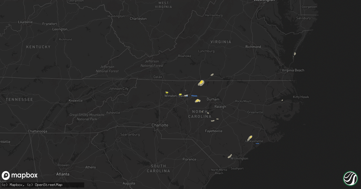 Hail map on July 9, 2023