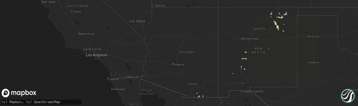 Hail map in Arizona on July 9, 2024