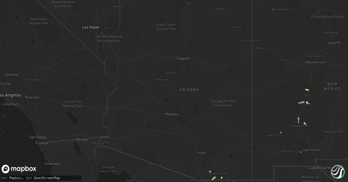 Hail map in Arizona on July 9, 2024