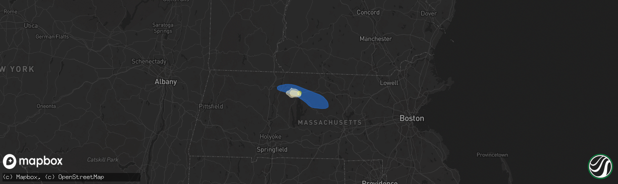 Hail map in Athol, MA on July 9, 2024