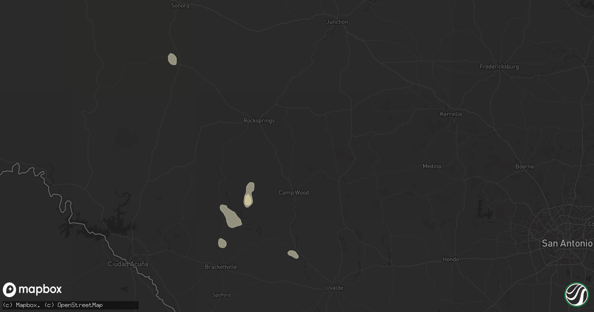 Hail map in Barksdale, TX on July 9, 2024