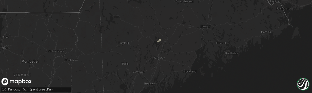 Hail map in Belgrade, ME on July 9, 2024