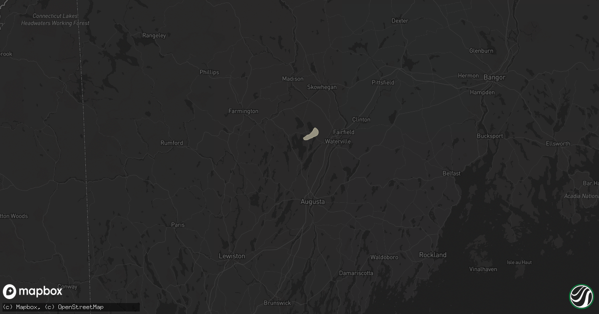 Hail map in Belgrade, ME on July 9, 2024