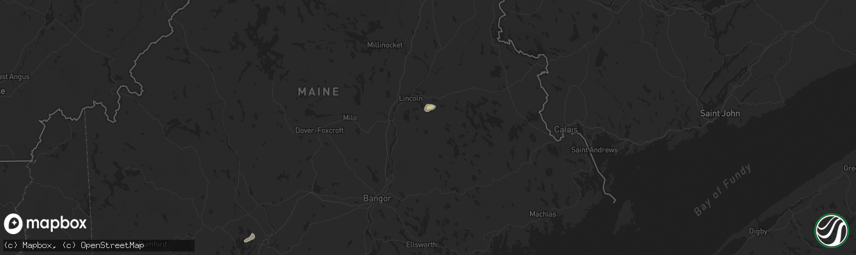 Hail map in Burlington, ME on July 9, 2024