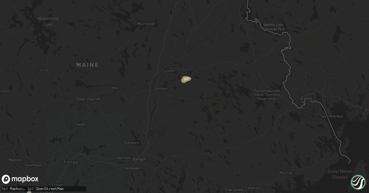 Hail map in Burlington, ME on July 9, 2024