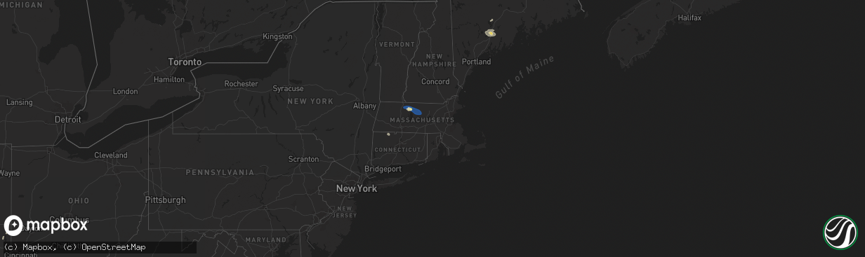 Hail map in Connecticut on July 9, 2024