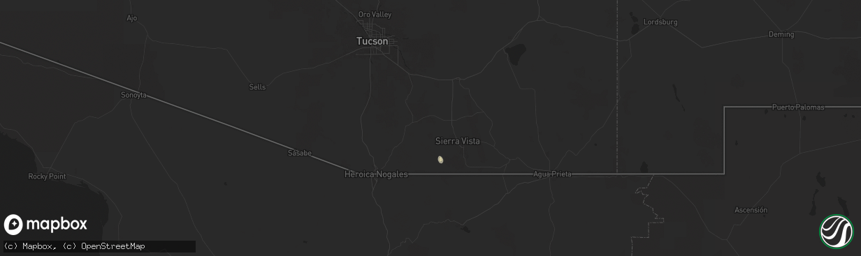 Hail map in Elgin, AZ on July 9, 2024