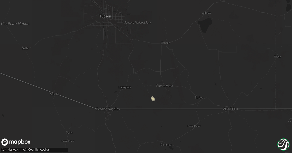 Hail map in Elgin, AZ on July 9, 2024