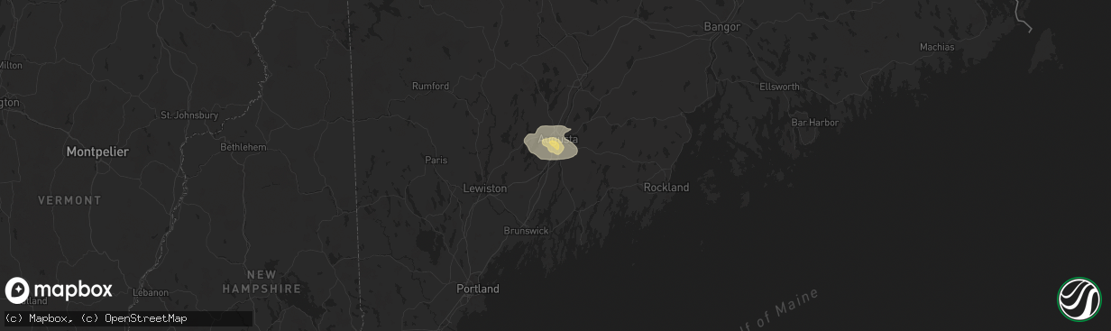 Hail map in Gardiner, ME on July 9, 2024