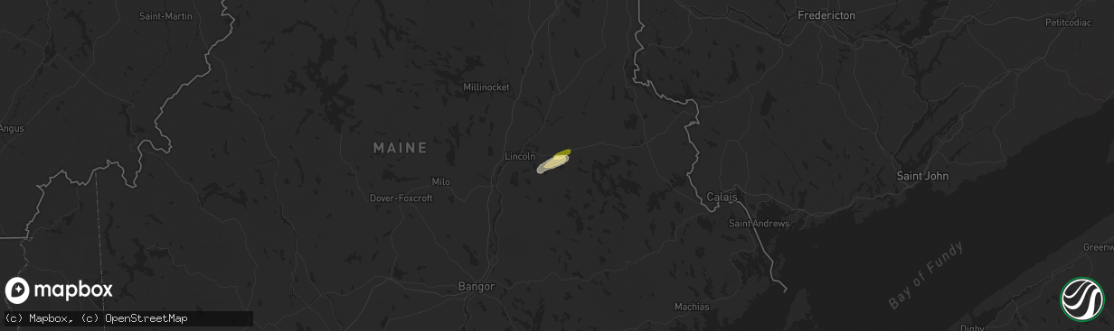 Hail map in Lee, ME on July 9, 2024