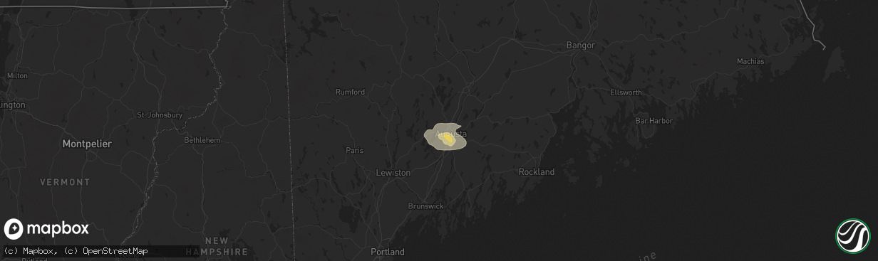 Hail map in Manchester, ME on July 9, 2024