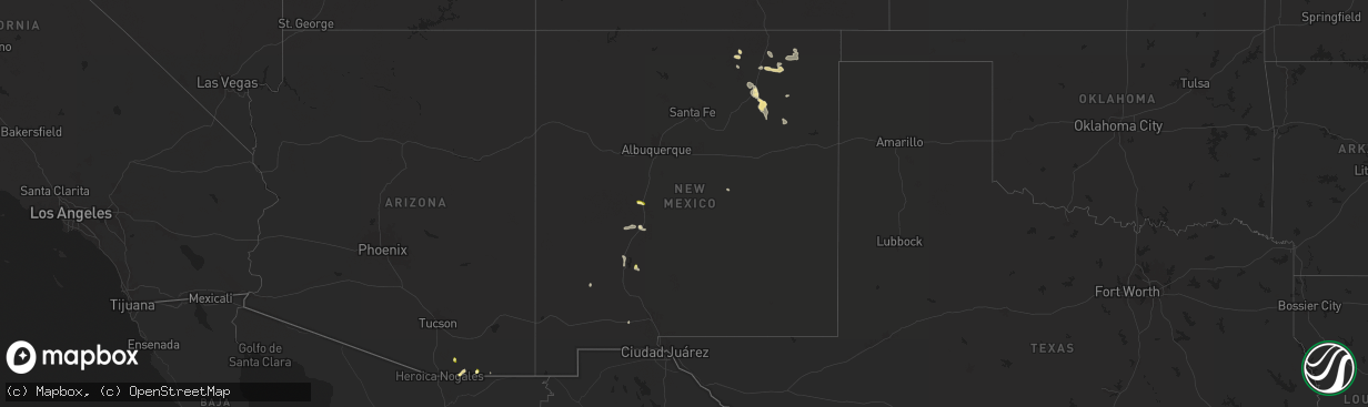 Hail map in New Mexico on July 9, 2024