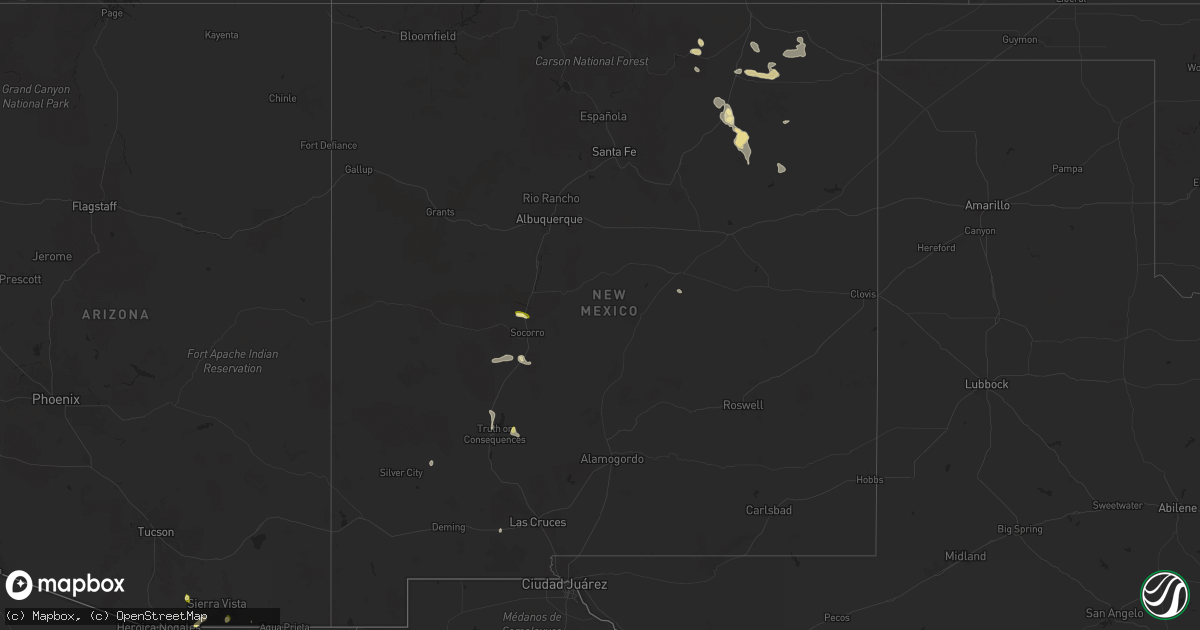 Hail map in New Mexico on July 9, 2024
