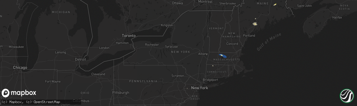 Hail map in New York on July 9, 2024