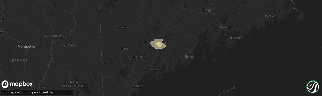 Hail map in Randolph, ME on July 9, 2024