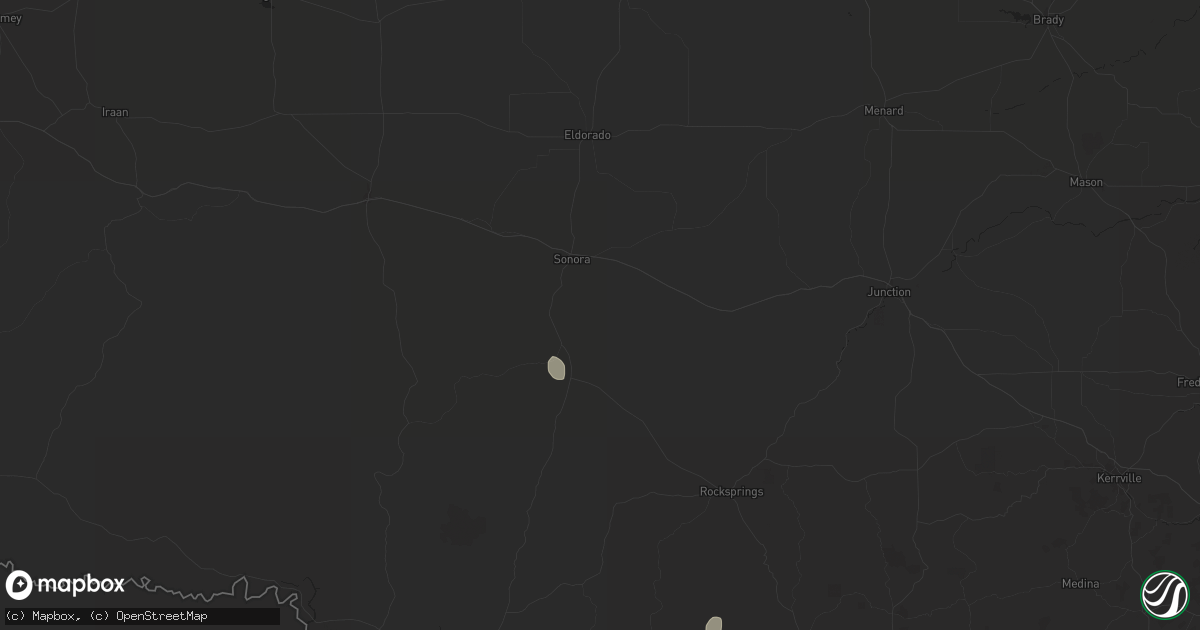 Hail map in Sonora, TX on July 9, 2024