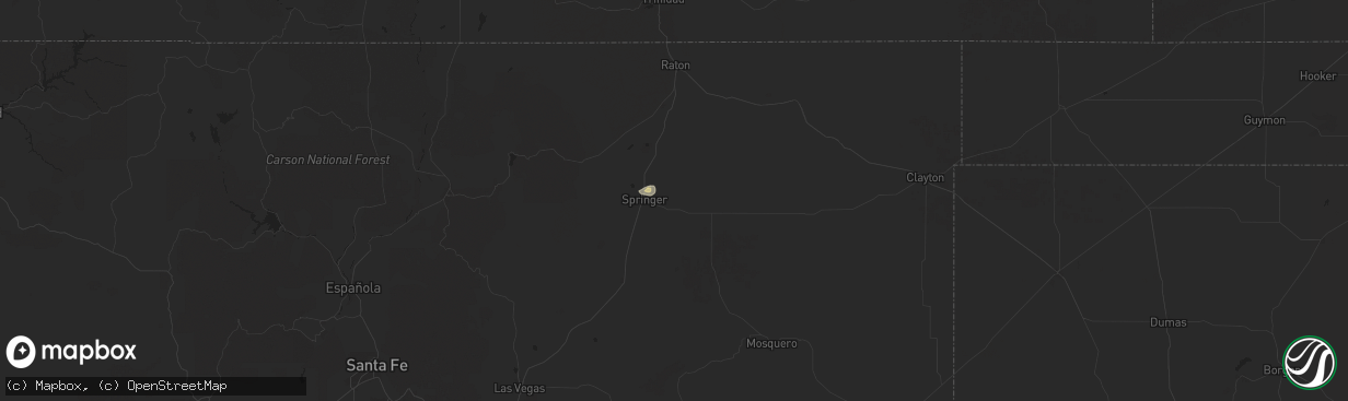 Hail map in Springer, NM on July 9, 2024