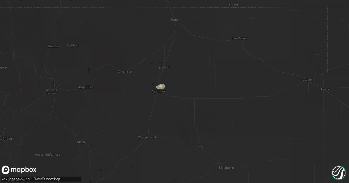 Hail map in Springer, NM on July 9, 2024