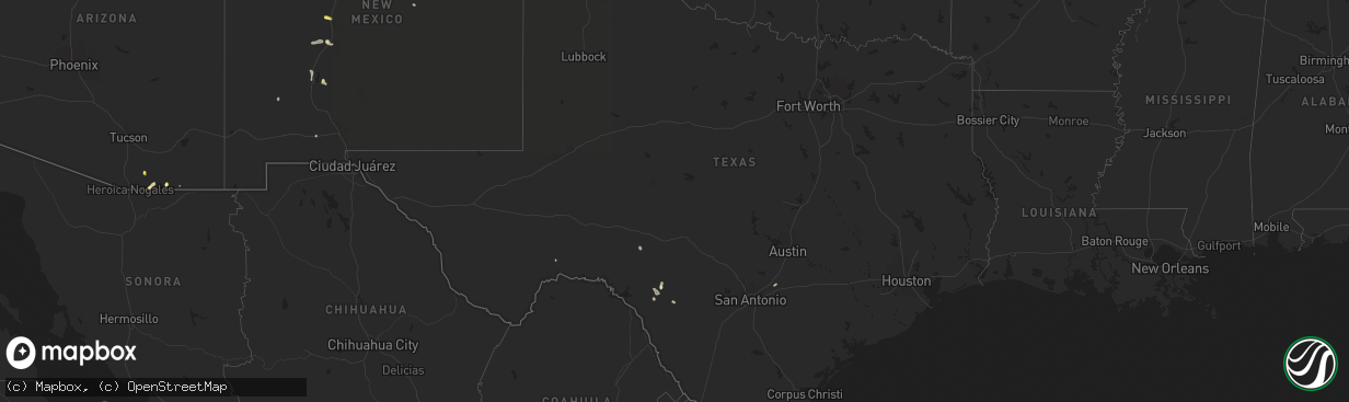 Hail map in Texas on July 9, 2024