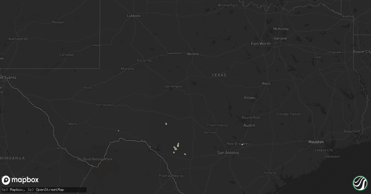 Hail map in Texas on July 9, 2024