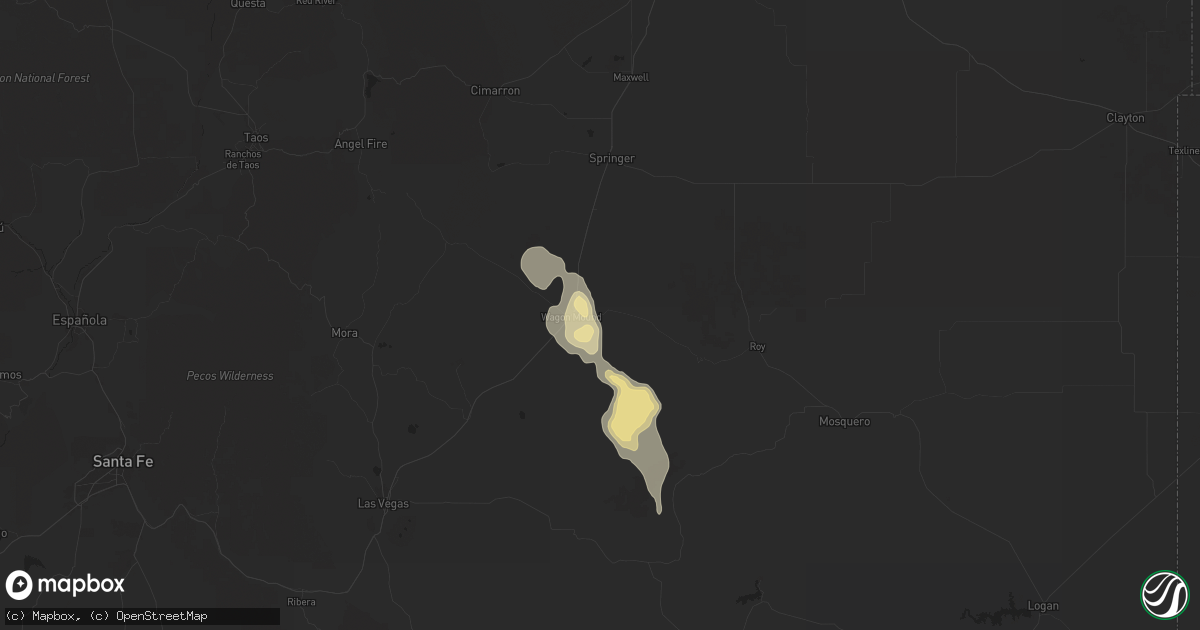 Hail map in Wagon Mound, NM on July 9, 2024