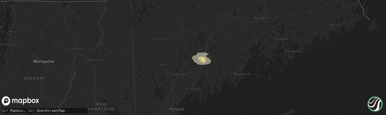 Hail map in Winthrop, ME on July 9, 2024