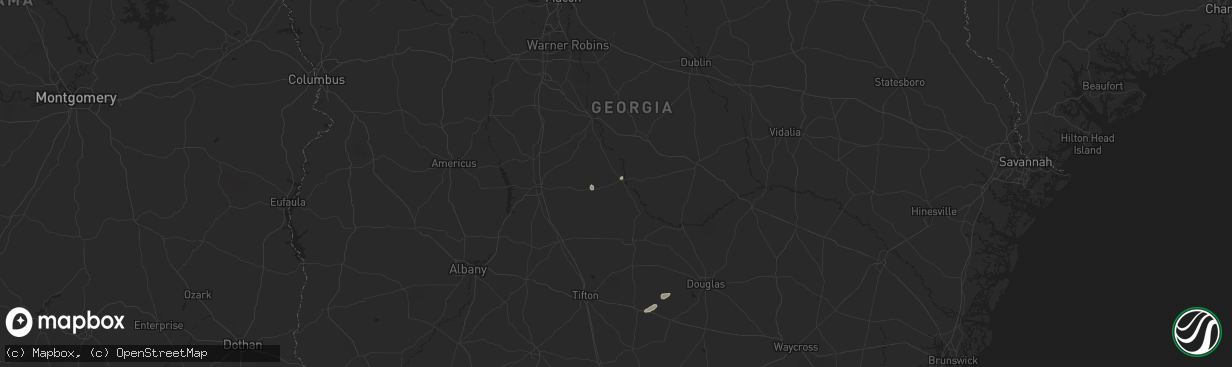 Hail map in Abbeville, GA on July 9, 2025