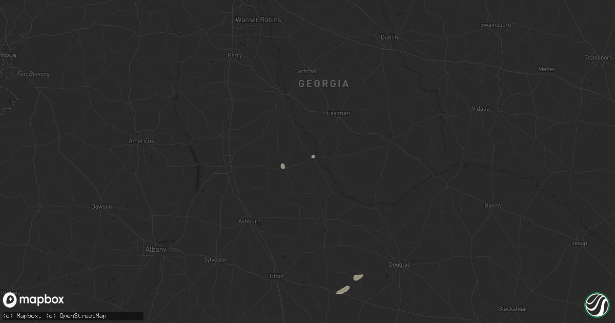 Hail map in Abbeville, GA on July 9, 2025