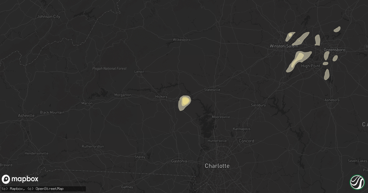 Hail map in Claremont, NC on July 9, 2025