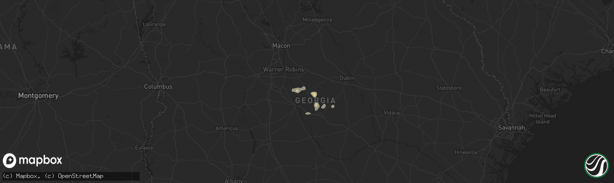 Hail map in Cochran, GA on July 9, 2025