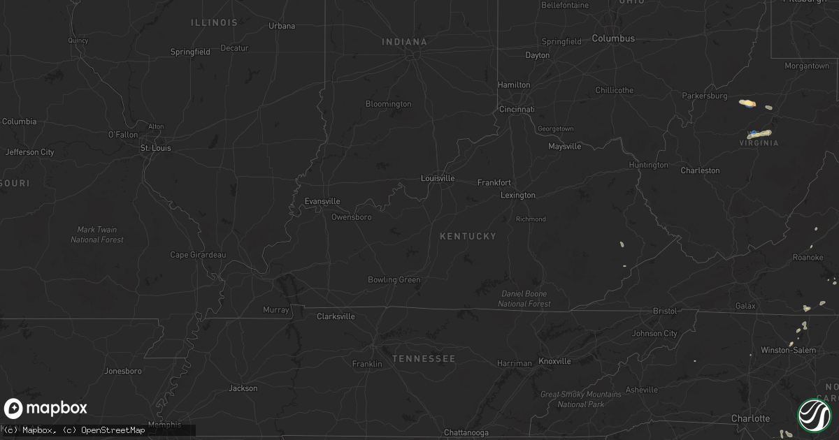 Hail map in Kentucky on July 9, 2025